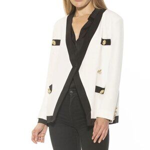 NWT Alexia Admor Emele Blazer Ivory Black Size M T575
